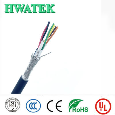 UL21408 2C×18AWG avec fil de drainage en ferraille de cuivre enroulé isolant XLPE XLPE Jacket 300V 105°C câble résistant à l'huile