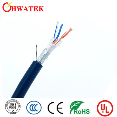 UL 20236 2C x 26AWG en conserve et plaqué argenté en cuivre stratifié isolant au téflon veste en TPU RG 179 câble
