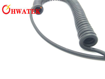 Fil de signal en spirale bouclé escamotable de cable électrique avec le service d'OEM de veste de gaine de PUR